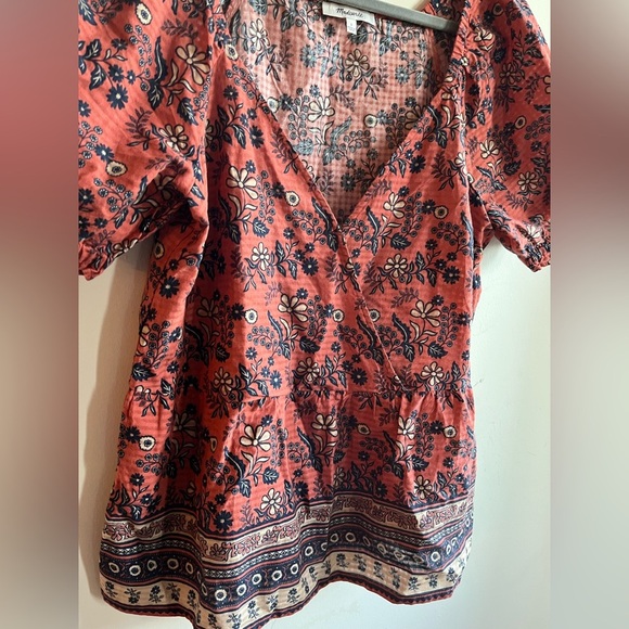 Madewell Puff-Sleeve Peplum Top in Cavoli Floral - Picture 3 of 11